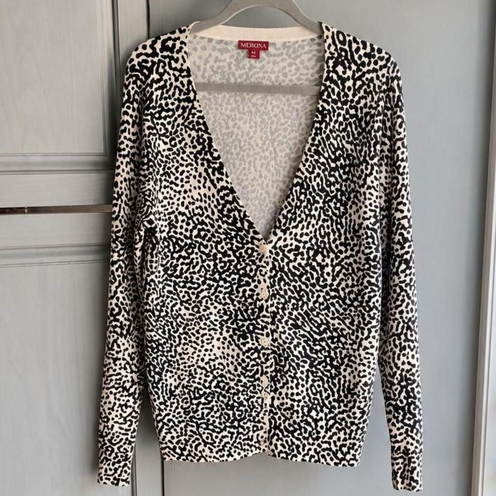 Merona Women's Black and Cream Cardigan